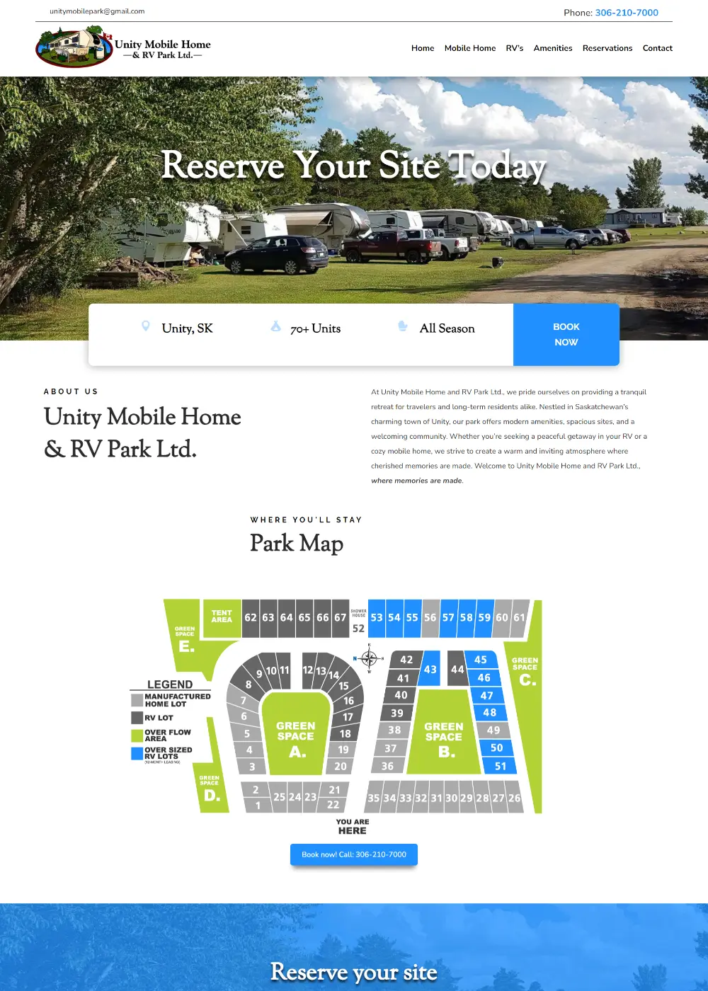 Unity RV website screenshot